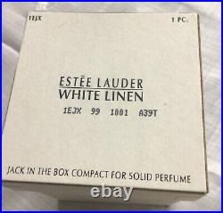 Estee Lauder Solid Perfume Compact Jack-in-the-Box White Linen NIB