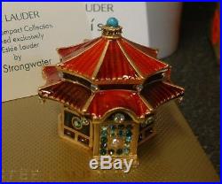 Estee Lauder Solid Perfume Compact Jay Strongwater Enchanting Pagoda 2 Boxes