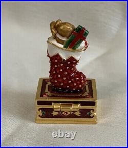 Estee Lauder Solid Perfume Compact Jay Strongwater Holiday Stocking No Box