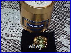 Estee Lauder Solid Perfume Compact Jeweled Prince Charming Frog 1997