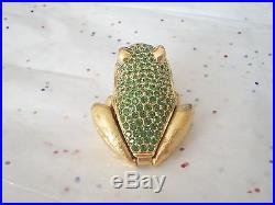 Estee Lauder Solid Perfume Compact Jeweled Prince Charming Frog 1997 Beautiful