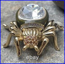 Estee Lauder Solid Perfume Compact Jeweled Spider Empty