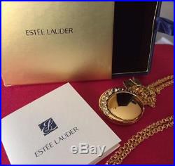 Estee Lauder Solid Perfume Compact Necklace Moon Dreams NIB