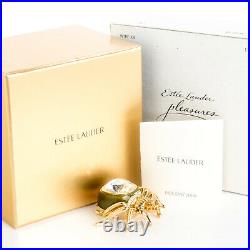 Estee Lauder Solid Perfume Compact Pleasure Jeweled Spider Both Boxes Holiday