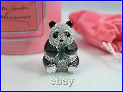 Estee Lauder Solid Perfume Compact Pleasures Panda with Orig. Box & Pouch RARE