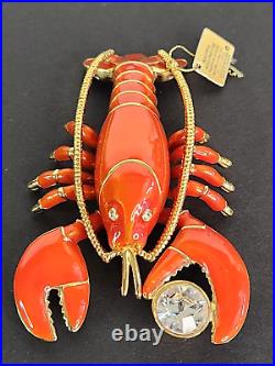 Estee Lauder Solid Perfume Compact Red Rock Lobster Beautiful Full 2009 With Box