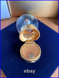 Estee Lauder Solid Perfume Compact Snowman Snow Globe Beyond Paradise 2005