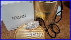 Estee Lauder Solid Perfume Compact Sparkling Heart Necklace MIBB