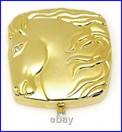 Estee Lauder Solid Perfume Powder Compact Golden Stallion Mint Condition