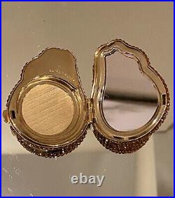 Estee Lauder Solid Perfume Powder Crystal Compact Golden Pear Fruit 1998