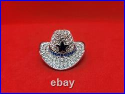 Estee Lauder Solid perfume compact Dazzling SILVER Cowboy Hat Blue Star