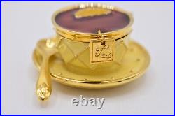Estee Lauder Tea Cup EMPTY Compact Solid Perfume Gold Prototype 1998