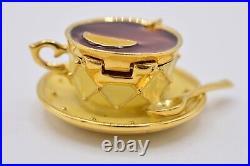 Estee Lauder Tea Cup EMPTY Compact Solid Perfume Gold Prototype 1998