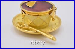 Estee Lauder Tea Cup EMPTY Compact Solid Perfume Gold Prototype 1998