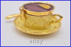 Estee Lauder Tea Cup EMPTY Compact Solid Perfume Gold Prototype 1998