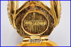 Estee Lauder Trinket EMPTY Compact Solid Perfume Rhinestone Gold Teddy Bear 1998