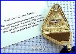 Estee Lauder Vtg Youth-dew Cameo Necklace Solid Perfume Compact Orig. Box