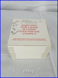 Estee Lauder White Line Solid Perfume Compact Butterfly in Box 1993