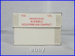 Estee Lauder White Line Solid Perfume Compact Butterfly in Box 1993