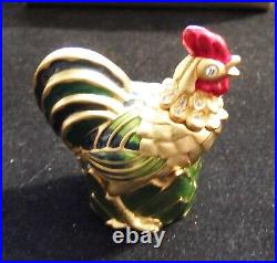Estee Lauder White Linen Jeweled Rooster Solid Perfume Compact NEW