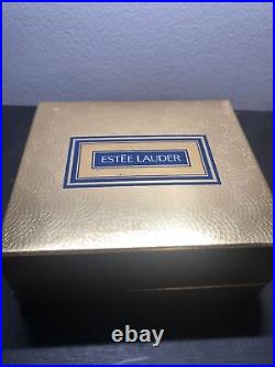 Estee Lauder White Linen Leap Frog Solid Perfume Compact Jeweled Gold Green NIB