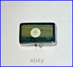 Estee Lauder Youth-Dew Solid Perfume Compact Jeweler's Enamel Silver / Blue 1981