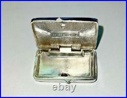 Estee Lauder Youth-Dew Solid Perfume Compact Jeweler's Enamel Silver / Blue 1981