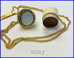 Estee Lauder Youth-Dew Solid Perfume Compact Necklace Precious Acorn 1975 No Box