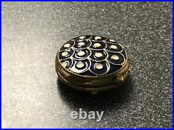 Estee Lauder Youth-Dew Solid Perfume Compact Snow Peacock 1975 Blue 95% Full