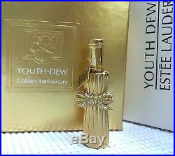 Estee Lauder Youth-dew Gold Flacon Solid Perfume Compact Austrian Crystals Mibb