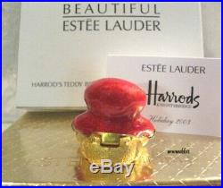 Estee Lauder for Harrods 2003 Holiday Bear Solid Perfume Compact MIBB 1/400