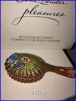 Estee lauder, Pleasures Boudoir butterfly solid perfume compact (signed!)