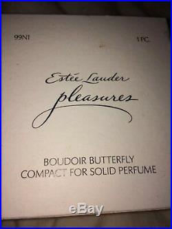 Estee lauder, Pleasures Boudoir butterfly solid perfume compact (signed!)