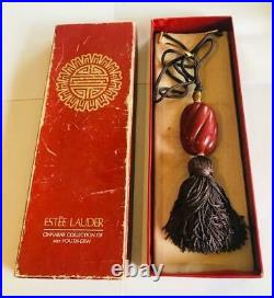 FULL 1978 Estee Lauder CINNABAR RED GINGER JEWEL Solid Perfume Compact IN BOX