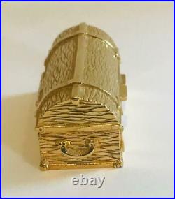 FULL 1990 Estee Lauder BEAUTIFUL GOLDEN TREASURE BOX Solid Perfume Compact