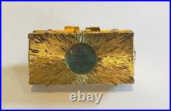 FULL 1990 Estee Lauder BEAUTIFUL GOLDEN TREASURE BOX Solid Perfume Compact