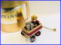 FULL 1999 Estee Lauder CRYSTAL RED WAGON Pleasures Solid Perfume Compact