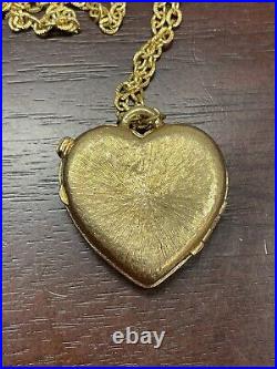 Full 1976 Estee Lauder-youth Dew Winning Heart Solid Perfume Compact On Chain