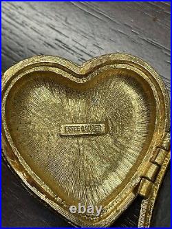 Full 1976 Estee Lauder-youth Dew Winning Heart Solid Perfume Compact On Chain