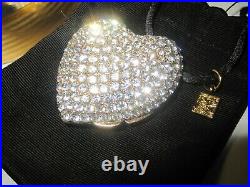 Full Sparkling Heart Necklace Pleasures Solid Perfume Compact Estee Lauder