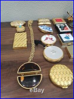 Huge lot of Estee Lauder Solid Perfume Compact and book