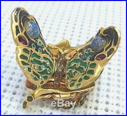 JAY STRONGWATER for ESTEE LAUDER BUTTERFLY SOLID PERFUME COMPACT in ORIG BOXES