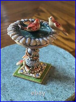 Jay Strongwater 2004 Estee Lauder Precious Bird Birdbath Perfume Compact Box