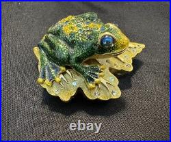 Jay Strongwater Designed For Estée Lauder Perfume Compact Frog Prince Charming