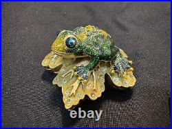 Jay Strongwater Designed For Estée Lauder Perfume Compact Frog Prince Charming