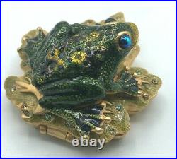 Jay Strongwater Designed For Estee Lauder Perfume Compact Frog Prince Charming