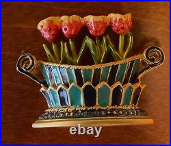 Jay Strongwater/Estee Lauder Pleasures Solid Perfume Tulip Bouquet Compact 2004