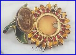 Jay Strongwater Estee Lauder Spring Sunflower Flower Ladybug Perfume Compact Box