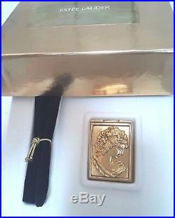 Mib Estee Lauder Repousse Metalwork Gold-plated Cameo Solid Perfume Compact