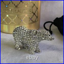 NEW Estee Lauder Solid Perfume Compact 1990s Sparkling Polar Bear, Christmas